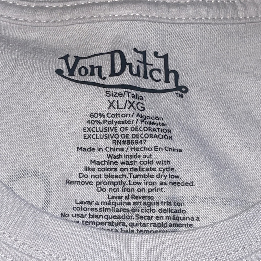 26094 NWT VON DUTCH COMPLETELY LAST ONE XL, PRINT IN BACK ALSO. - Picture 3 of 8